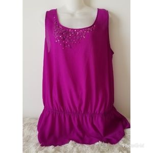 Lane Bryant Purple Sleveless Blouse SZ 16